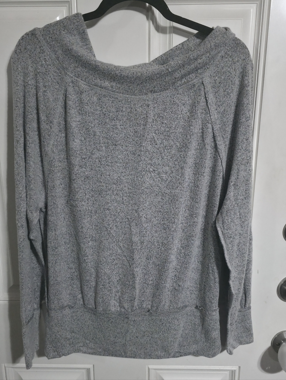 Lulus Gray Knit Cowl Neck Pullover Sweater Stretch Long Sleeve Top XS